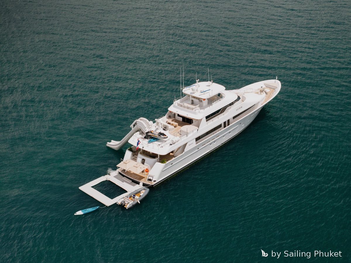 130ft Sea Bear on a private charter around Phuket's islands