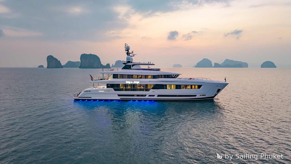 139ft Song of Songs on a private charter around Phuket's islands