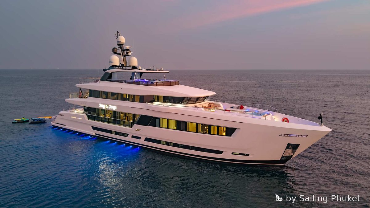 139ft Song of Songs on a private charter around Phuket's islands