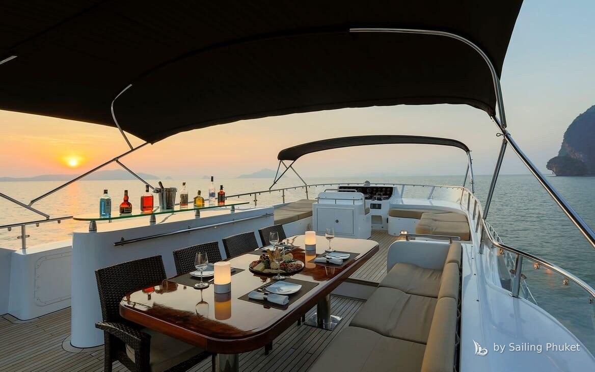 Bilgin 98ft on a private charter around Phuket's islands