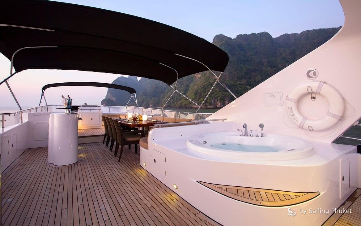 Bilgin 98ft on a private charter around Phuket's islands