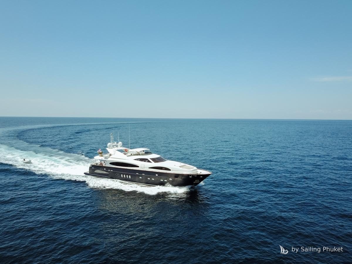 Astondoa 102ft on a private charter around Phuket's islands