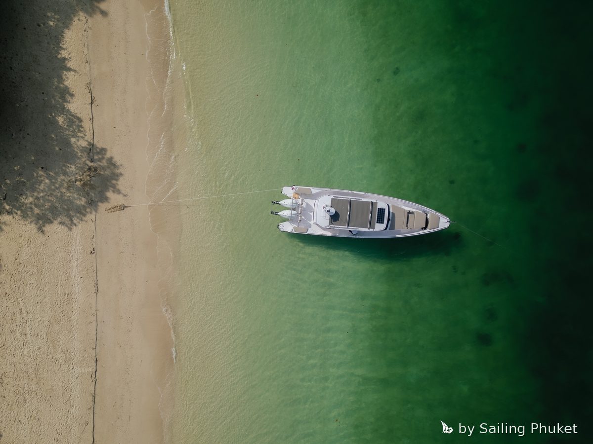 Axopar 37 LILA on a private charter around Phuket's islands