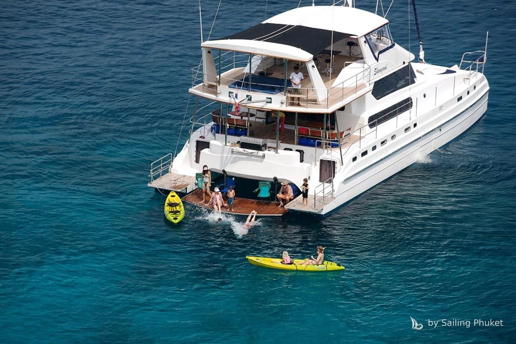 Catamaran 70ft on a private charter around Phuket's islands