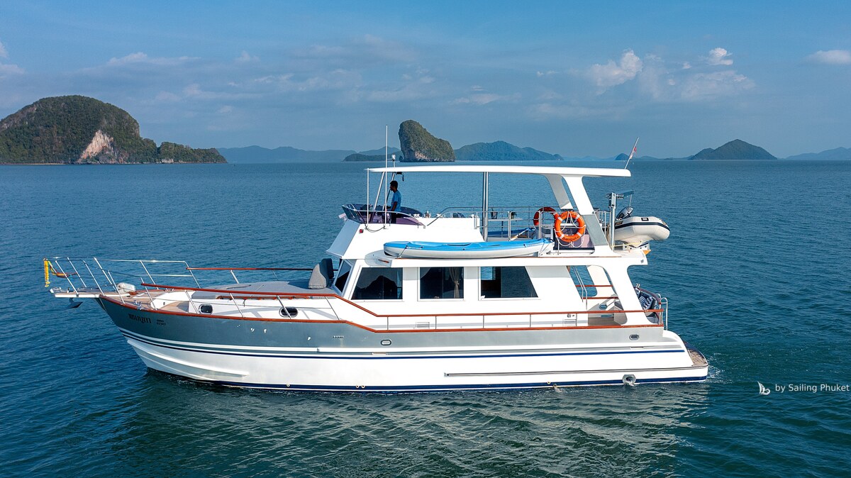 Grand Banks 53ft on a private charter around Phuket's islands