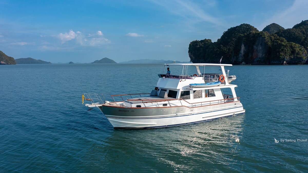 Grand Banks 53ft on a private charter around Phuket's islands