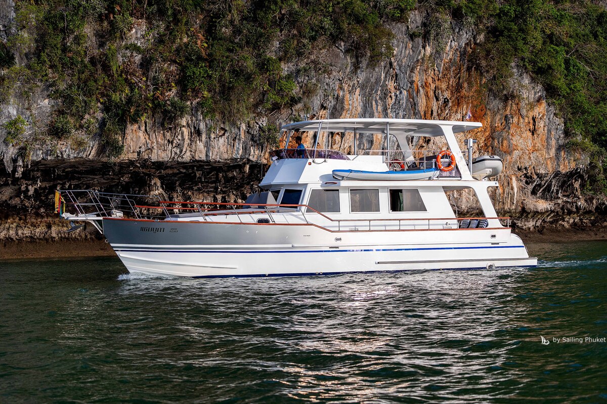 Grand Banks 53ft on a private charter around Phuket's islands