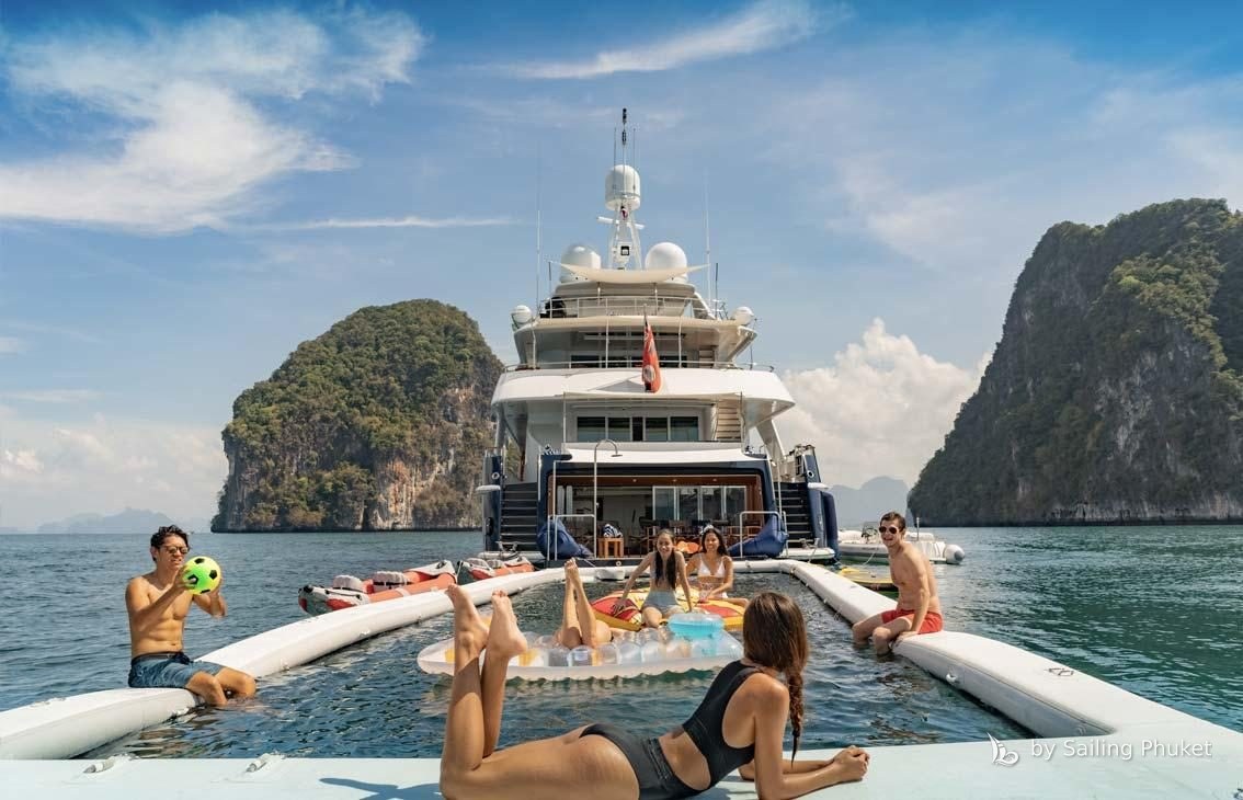 Heesen 129ft on a private charter around Phuket's islands