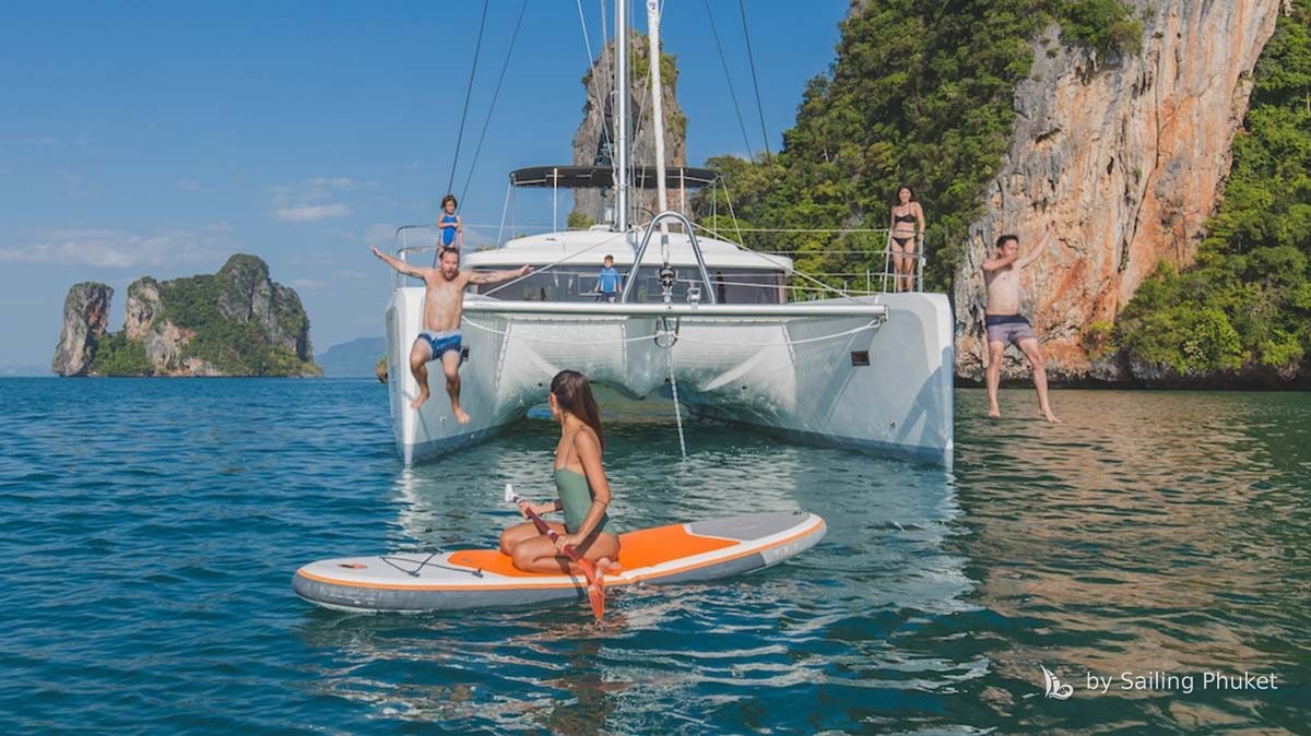 Lagoon 52ft on a private charter around Phuket's islands