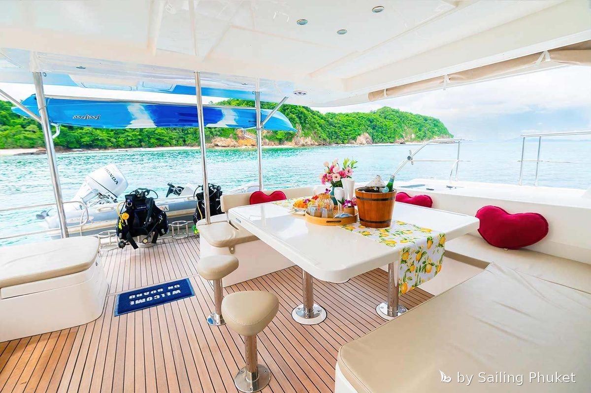 MY Aurora on a private charter around Phuket's islands