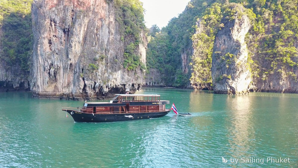Maha Bhetra 90ft on a private charter around Phuket's islands