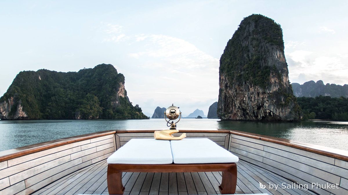 Maha Bhetra 90ft on a private charter around Phuket's islands