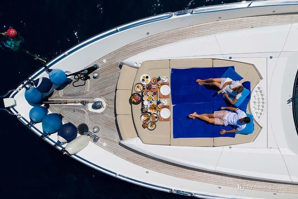 Sunseeker 90ft on a private charter around Phuket's islands