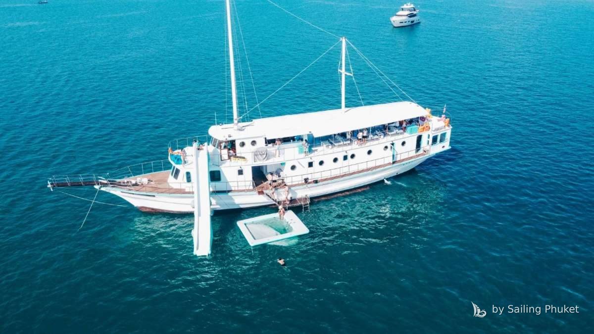 Taipan Yacht 130ft (Le Saint Tropez) on a private charter around Phuket's islands