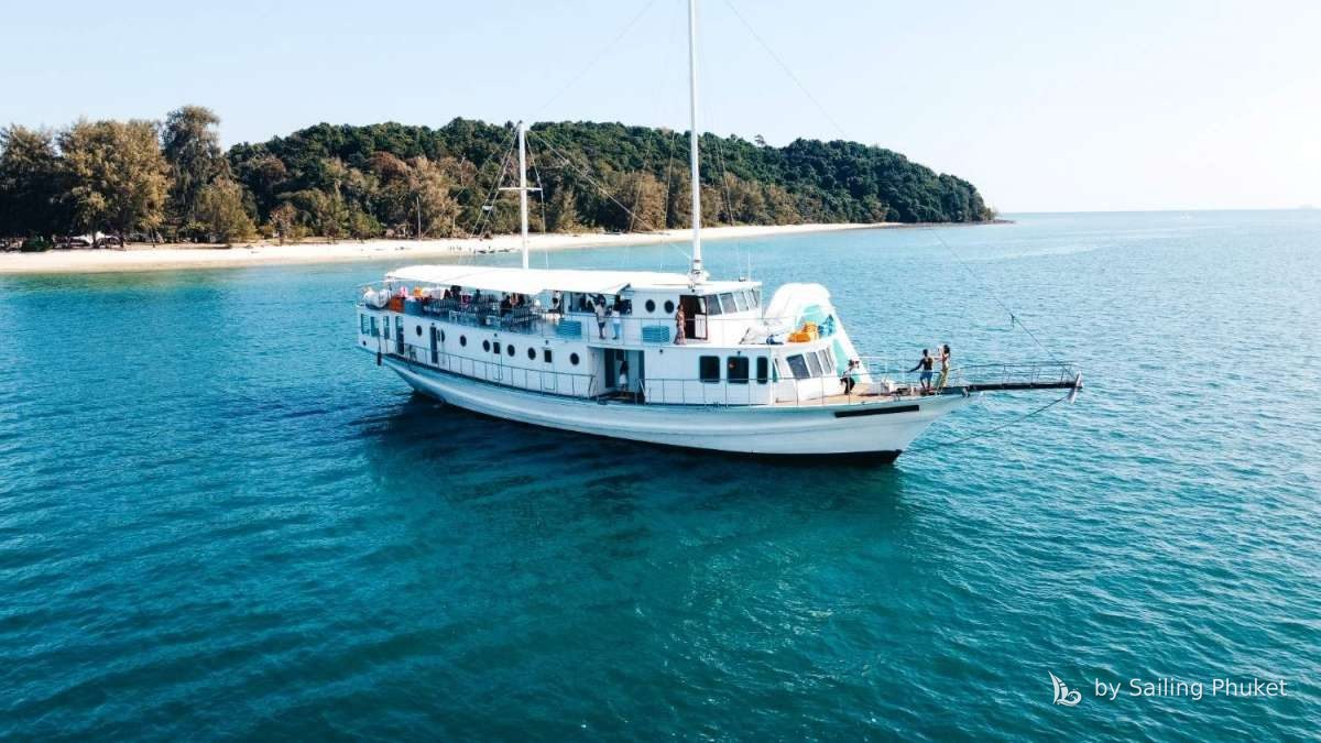 Taipan Yacht 130ft (Le Saint Tropez) on a private charter around Phuket's islands
