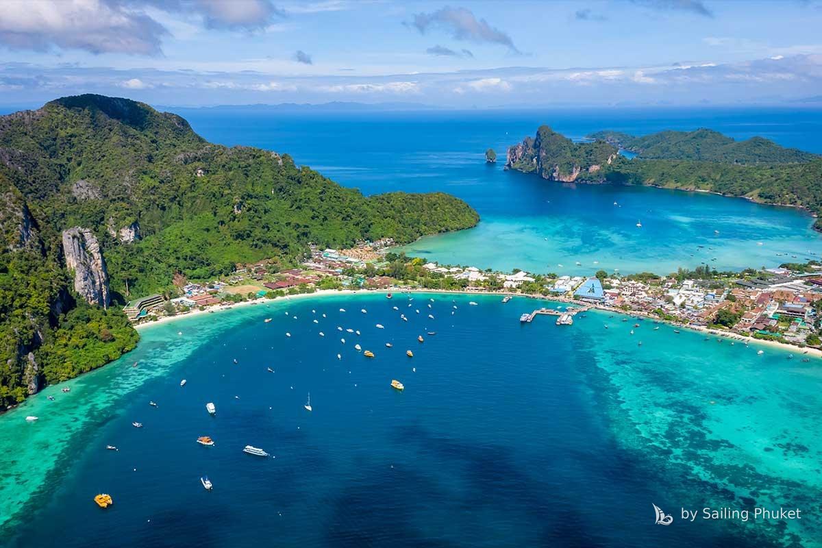 Viewpoint over the hourglass bays of Phi Phi Don
