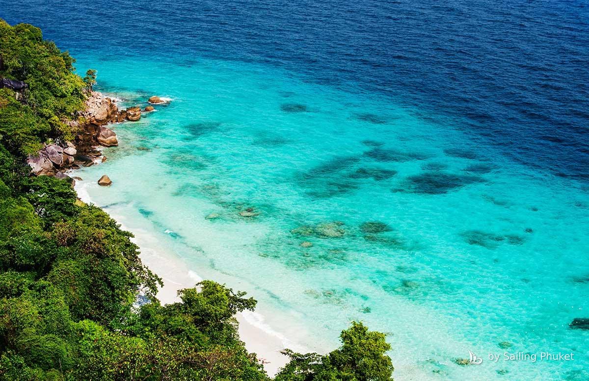 Turquoise water over a reef, Similan Islands